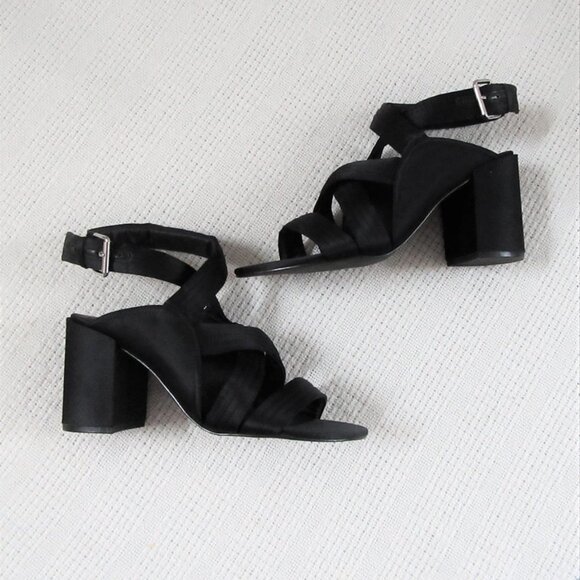 sz 7 new SOL SANA Gabby satin leather heels sandals - Picture 8 of 12